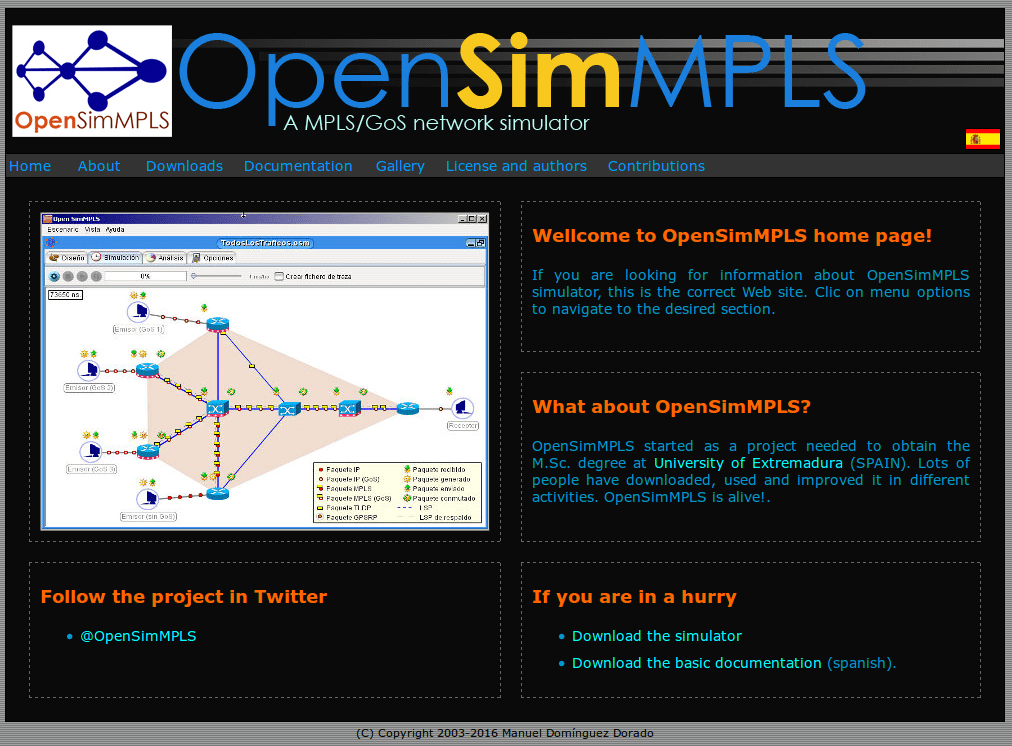 OpenSimMPLS web